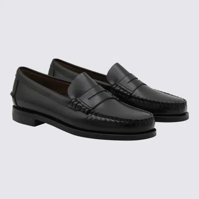 Sebago Round Toe Slip-on Moccasins With Cut-out Upper Design In Black