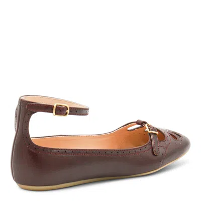 Chloé Chloe Misty Cut-out Leather Ballet Flats In Brown
