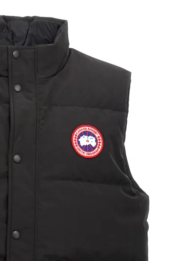 Canada Goose Charcoal Polyester Blend Freestyle Sleeveless Down Jacket In Black