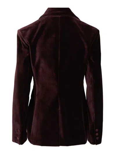 Federica Tosi Giacca Paralume Velluto Pontoglio Jackets Bordeaux In Red