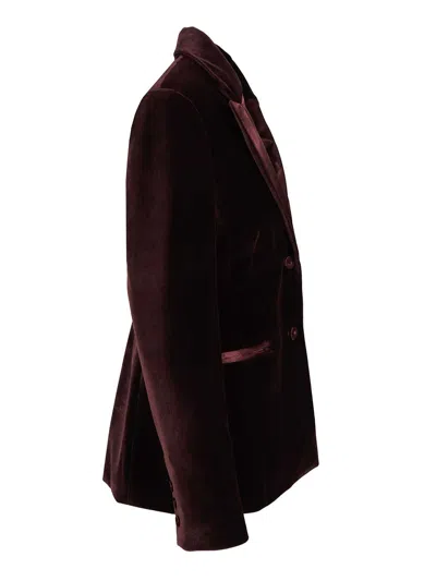 Federica Tosi Giacca Paralume Velluto Pontoglio Jackets Bordeaux In Red