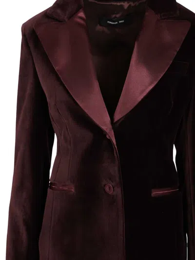 Federica Tosi Giacca Paralume Velluto Pontoglio Jackets Bordeaux In Red