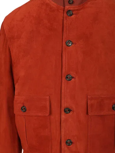 Valstar Goose Down Ino Suede Bruciato Jackets Brown In Red