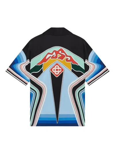 Casablanca Men Graphic Mountain Print Shirt In Black