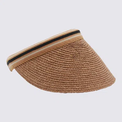 Helen Kaminski Bianca 12 Striped Raffia Visor Hat