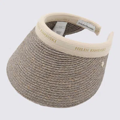 Helen Kaminski Open Top Woven Hat With Curved Brim In Gray