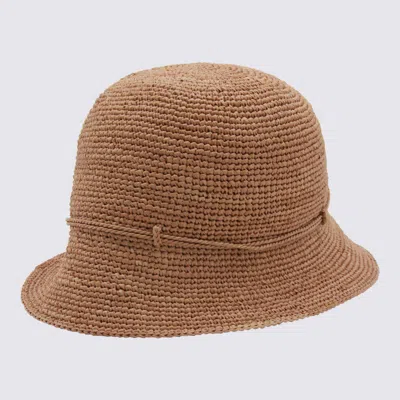 Helen Kaminski Stylish Hat With Decorative Band And Woven Texture In Brown