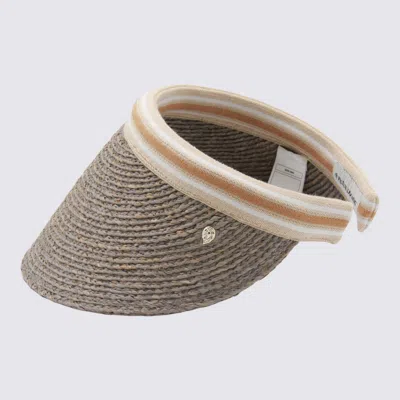 Helen Kaminski Open Top Woven Hat With Contrast Trim In Gray