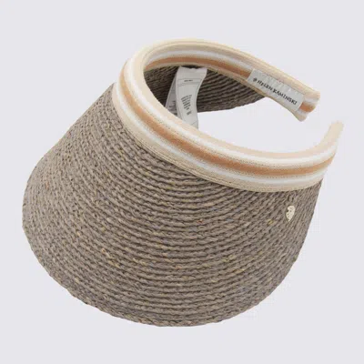 Helen Kaminski Open Top Woven Hat With Contrast Trim In Gray