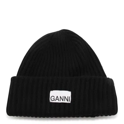 Ganni Hats Blacks And Greys In Brown