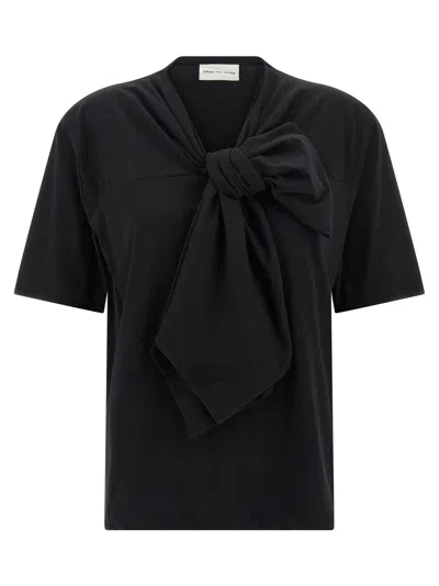 Dries Van Noten Bow Detail Short Sleeve T-shirt In Black