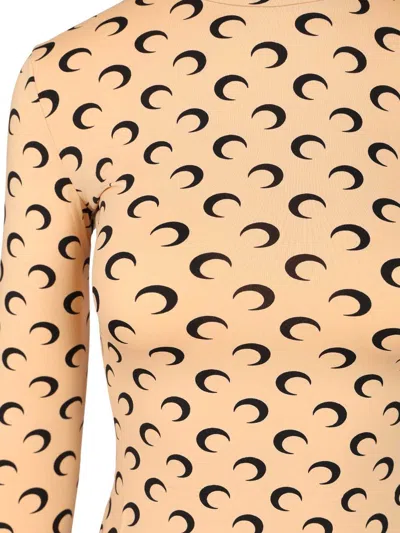 Marine Serre All-over Printed Moon Pattern T-shirt In Brown