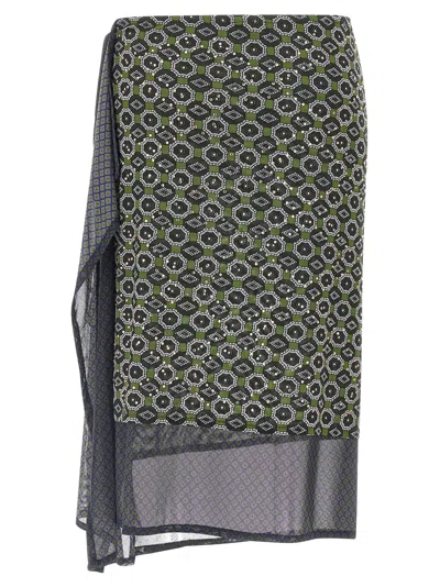 Dries Van Noten Asymmetric Skirt Featuring Geometric Design In Black