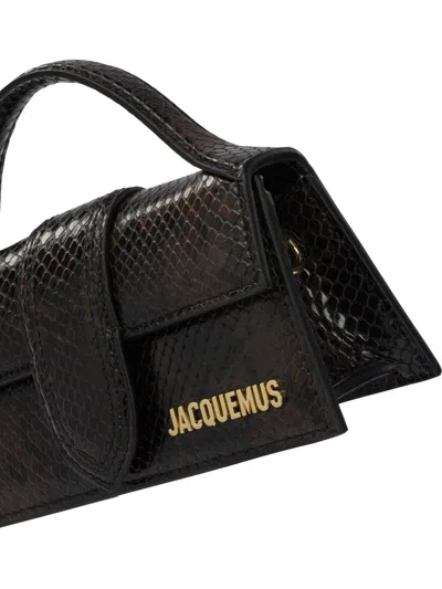 Jacquemus Womens Dark Brown Le Grand Bambino Leather Top Handle Bag In Brown