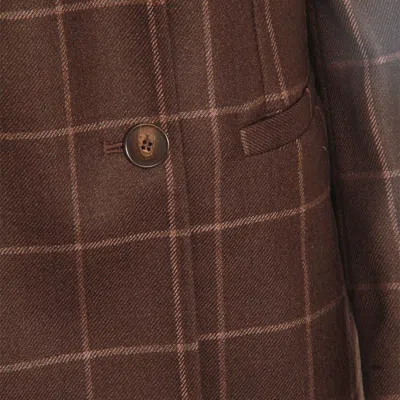 Montedoro Checked Double-breasted Blazer In Brown