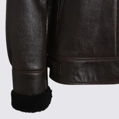 Salvatore Santoro Shearling-collar Leather Jacket In Brown