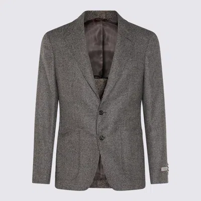 Canali Two-button Single-breasted Blazer In Gray