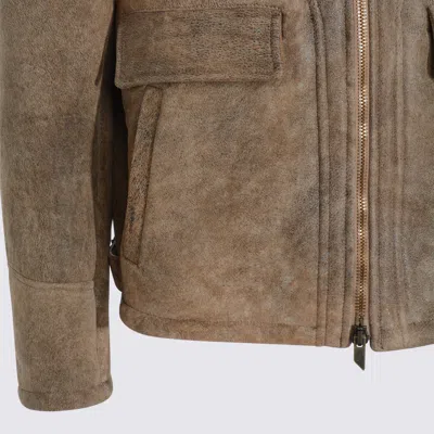 Salvatore Santoro Brown Leather Jacket In Brown
