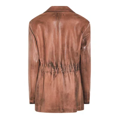 Golden Goose Tailored Blazer With Notch Lapel And Pockets In Brown