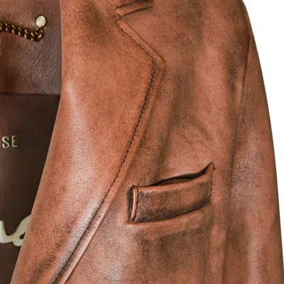 Golden Goose Tailored Blazer With Notch Lapel And Pockets In Brown