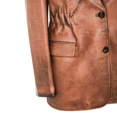 Golden Goose Tailored Blazer With Notch Lapel And Pockets In Brown