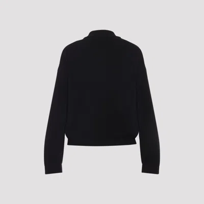 Fabiana Filippi Long Sleeve Bomber Jacket With Ribbed Cuffs In Black