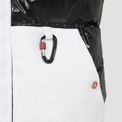 Casablanca Color-block Black Down Vest With Stand-up Collar In Multi