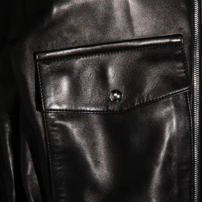 Khaite Owey Oversized Leather Jacket In Black