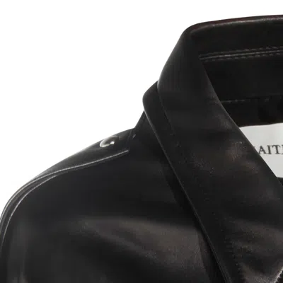 Khaite Owey Oversized Leather Jacket In Black