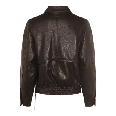Salvatore Santoro Zip-front Panelled Leather Jacket In Black