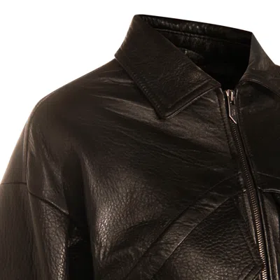 Salvatore Santoro Zip-front Panelled Leather Jacket In Black