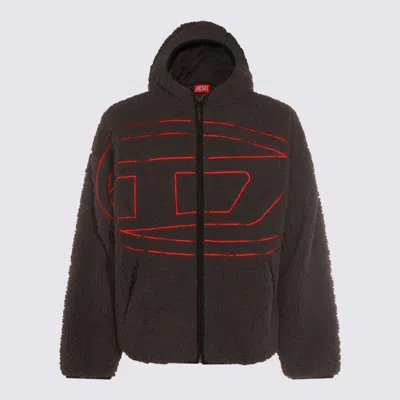 Diesel S-zat Teddy Fleece Hooded Sweatshirt In Brown