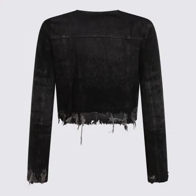 Diesel Black Cotton Denim Jacket In Black