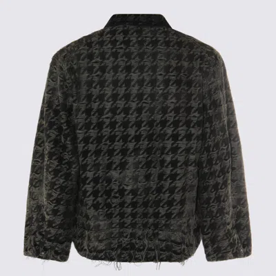 Diesel Grey Cotton Casual Jacket In Black