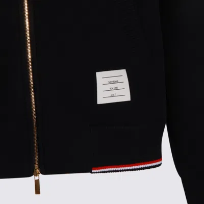 Thom Browne Cotton Zip Hoodie And Pockets In Black