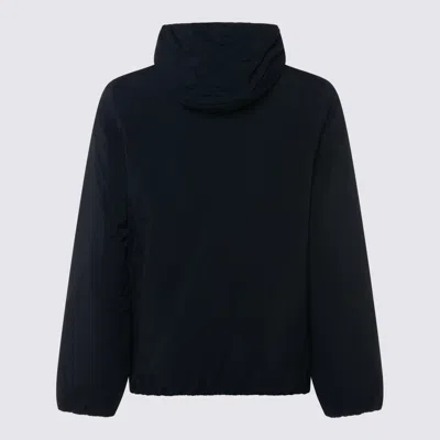 K-way Hooded Jacket With Side Pockets And Cuffs In Blue
