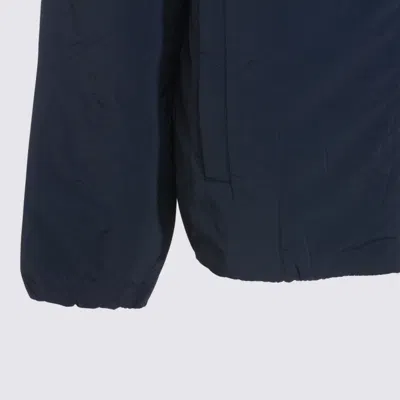 K-way Hooded Jacket With Side Pockets And Cuffs In Blue