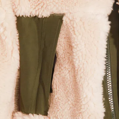Sacai Two Tone Hooded Jacket Pockets In Neutral