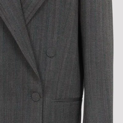 Dries Van Noten Longline Jacket With Notched Lapels And Pockets In Gray