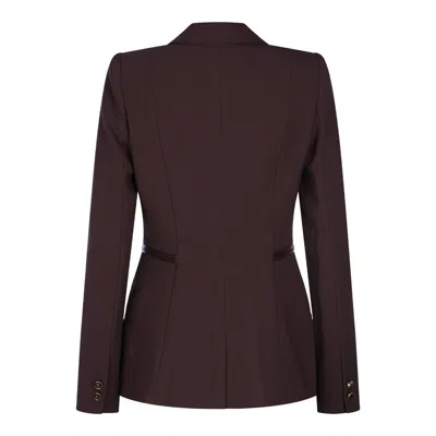 Elisabetta Franchi Double-breasted Blazer Waist Belt Detail In Purple