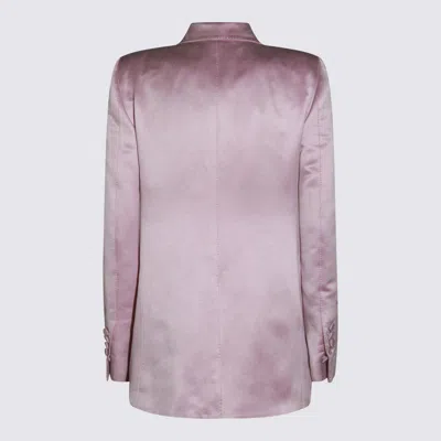 Tom Ford Satin Blazer With Notched Lapels And Pockets In Pink
