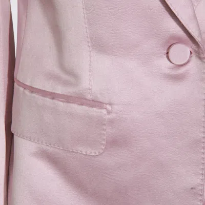 Tom Ford Satin Blazer With Notched Lapels And Pockets In Pink