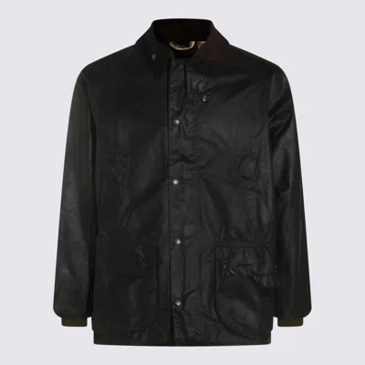 Barbour Relaxed Fit Jacket Corduroy Collar In Black