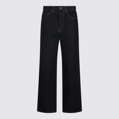 Khaite Dark Blue Cotton Jeans In Black