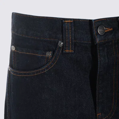 Khaite Dark Blue Cotton Jeans In Black