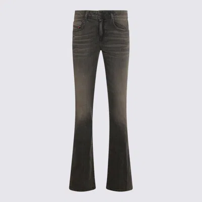 Diesel Grey Cotton Denim Jeans In Green