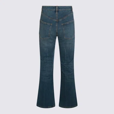 Tory Burch Cropped Flare Jeans With Classic Blue Wash And Five-pocket Design In Blue