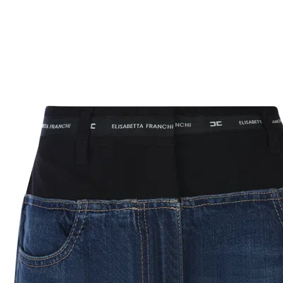 Elisabetta Franchi Jeans Blue/nero In Blue