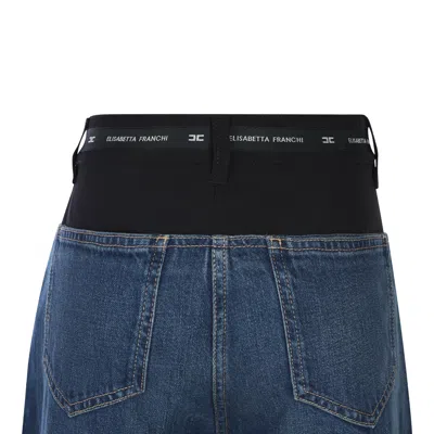 Elisabetta Franchi Jeans Blue/nero In Blue