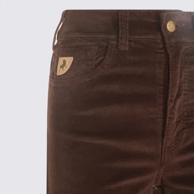 Lois Jeans Corduroy Patch-pocket Trousers In Brown